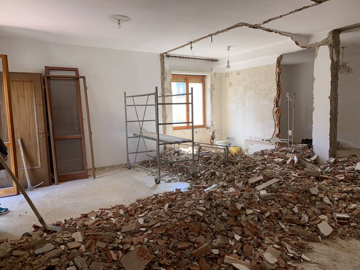 flat construction site industrial under construction empty space architectural ground work tools